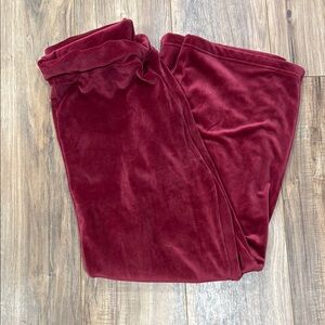 Plush Burgundy Velvet Hoodie and Pants set